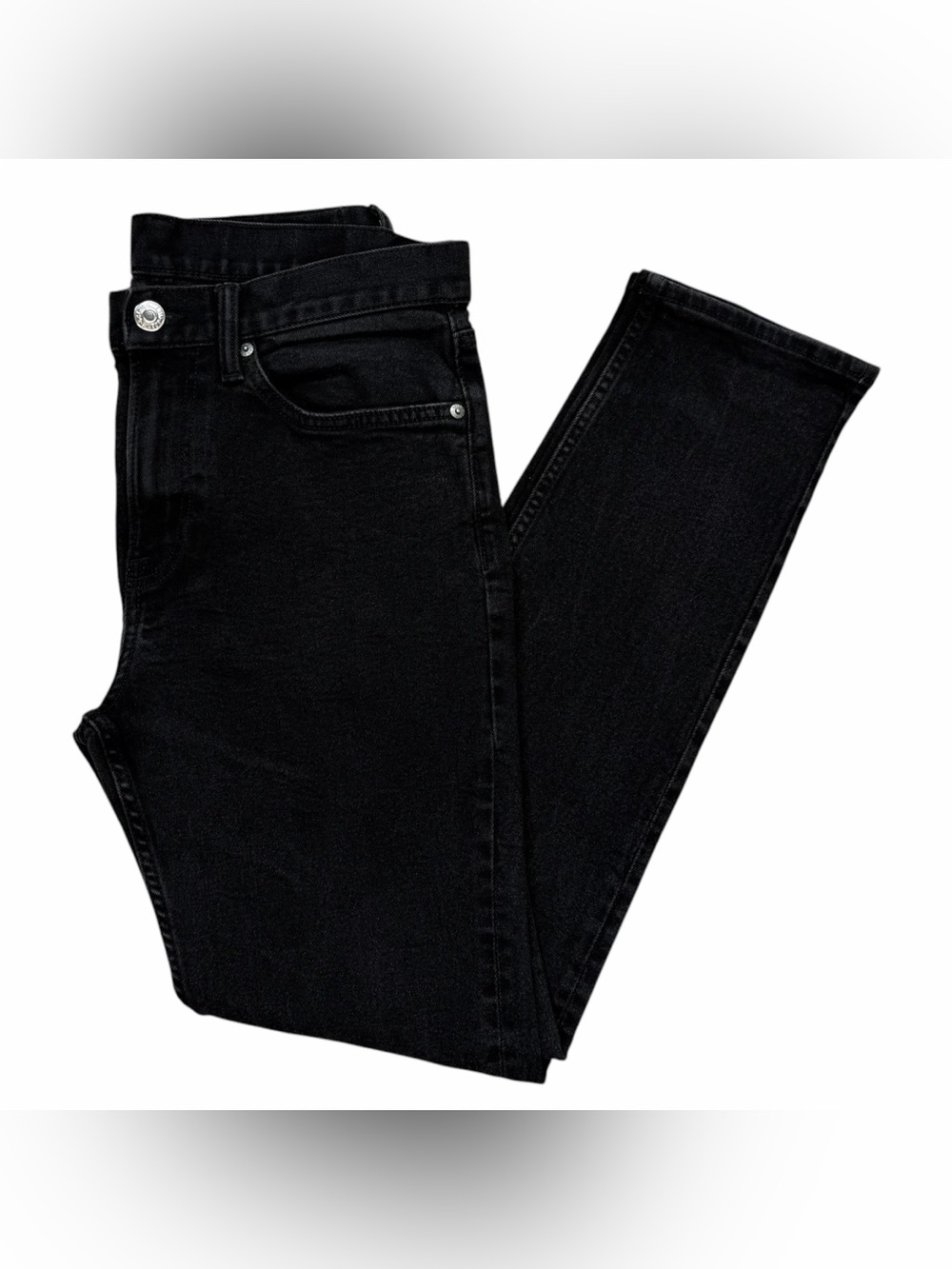 H&M Mens Black Faded Slim Fit Stretch Denim Jeans Size 32 x 32